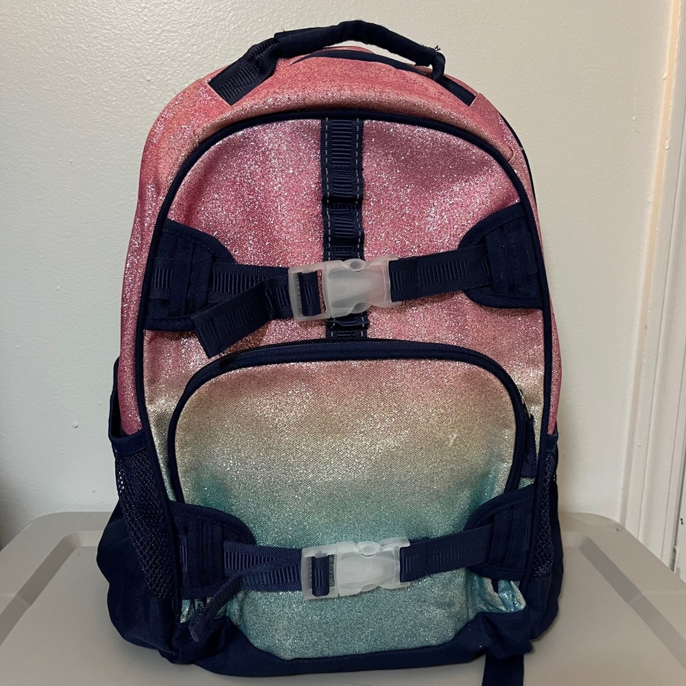 Pottery Barn Kids Rainbow Ombre Glitter Mackenkzie Backpack L Sparkle School Bag